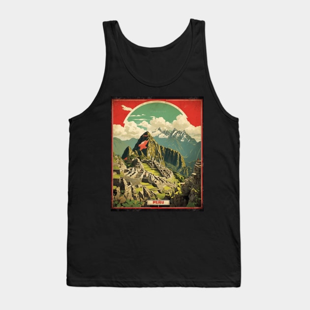 Machu Picchu Peru Tourism Vintage Poster 3 Tank Top by TravelersGems